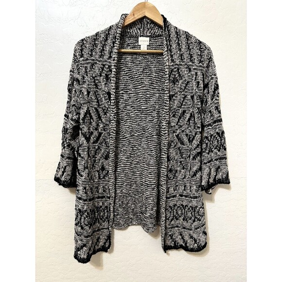 Chico's Sweaters - Chicos Womans Open Front Knit Cardigan‎ Size 2X Aztec Southwestern Tribal Artsy